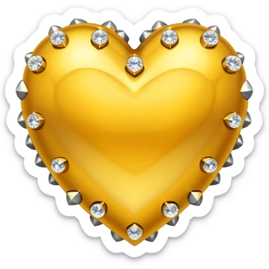 a golden heart studded with diamonds sticker