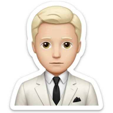 victoria man in 1900's, white suit sticker