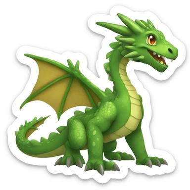  Green Legendary Earthly Muddy Jungle Grass Dragon Fakemon sticker