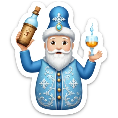 Father Frost Bottle with Popping Cork sticker