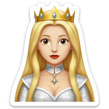 Katharina Siegel, Mistress of Vlad Tepes with long golden blonde hair, white sequin outfit sticker