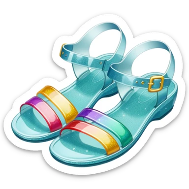 90’s glitter jelly bean sandals sticker