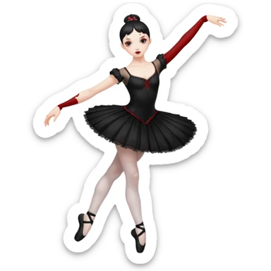A pretty and beautiful gothic ballet emoji with a full body and bloody pose sticker