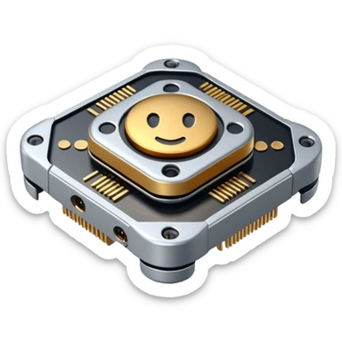 ultra realistic processor with small stamp drone sticker