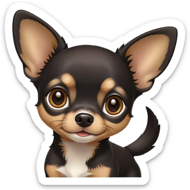 Black chihuahua with lop ears sticker