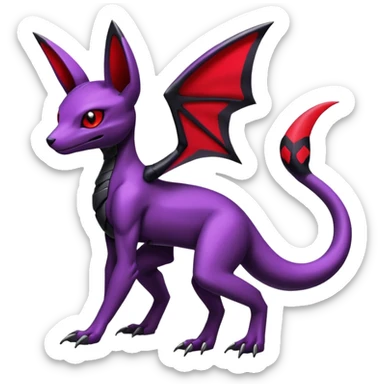 Gothic Edgy Badass Cool Genesect-Umbreon-Salandit-Fakémon-hybrid-creature (full body)  sticker