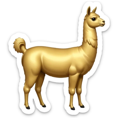 A small golden llama silhouette sticker