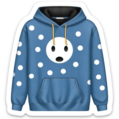 The Denim Tears Hoodie features a black base with distinctive white circle spots, each designed with an empty space in the center. These hollow ring-like patterns are scattered across. sticker
