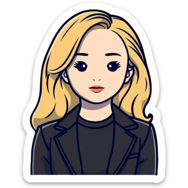 Sabrina Carpenter blonde pop star in a stylish outfit sticker