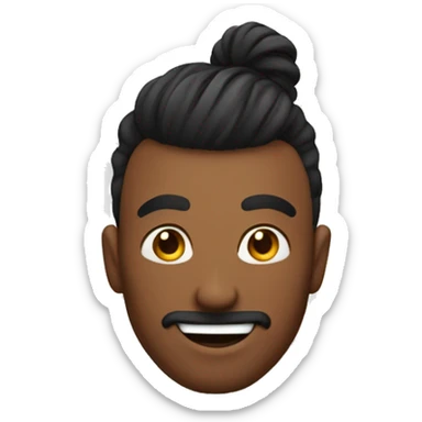 hombre feliz con peinado topknot sticker