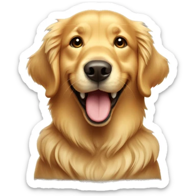 golden retriever with a big smile sticker