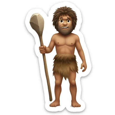 small caveman with club sticker
