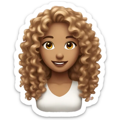 a beautiful girl with really really gorgeous eyes light skin with beautiful light brown curly hair and a pretty smile  sticker