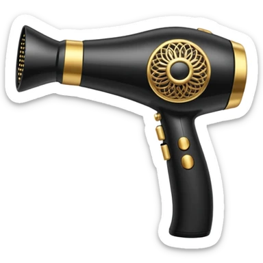black blow dryer covered in jewelry sticker