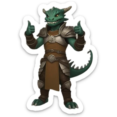 Dragonborn giving two thumbs up sticker