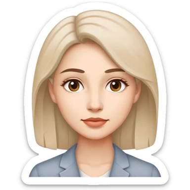 A refined, minimalistic female icon suitable for a 40+ audience; subtle facial details, understated color palette, gentle shading, and a professional, elegant look. sticker
