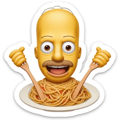 Homer Simpson spaghetti face  sticker