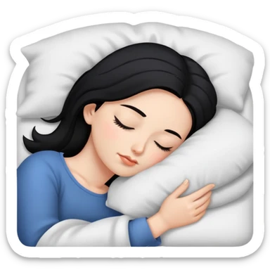 mulher branca do cabelo preto e olhos castanhos escuro dormindo sticker