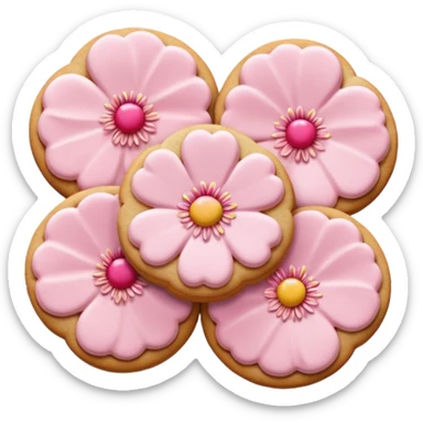 Cherry blossom shaped of a cookie sticker