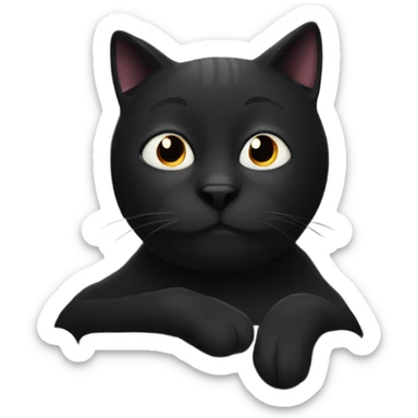 Black cat watching a movie  sticker