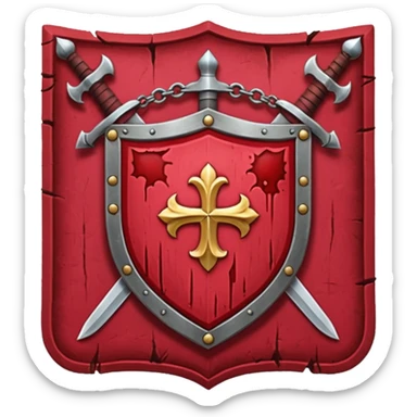 brasão sangrando medieval rosa de sangue vermelha sticker