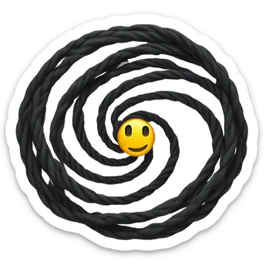 spinning rope, black, spiral sticker