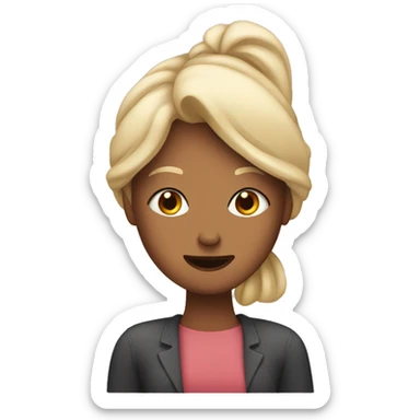 one woman saying something into the ear of another woman closing by hand sticker