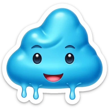 slime con forma irregular y que tiene muchos tonos de azul sticker