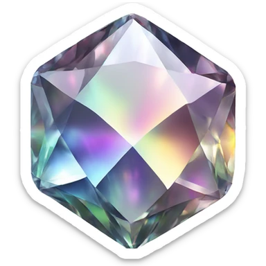 56-carat iridescent diamond crystal cluster sticker
