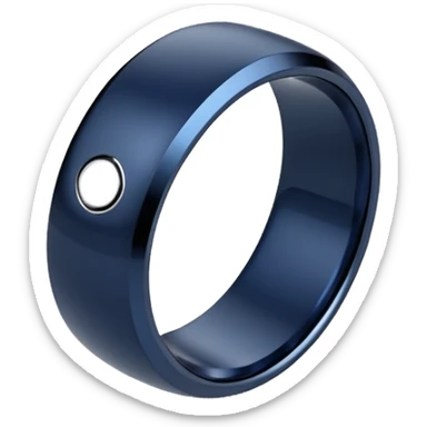 smart tech ring in #232952 (dark blue) color. Plain band with sensors visible inside sticker