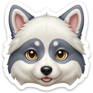 perrito husky con orejas negras cabeza  blanca y heterocromia sticker