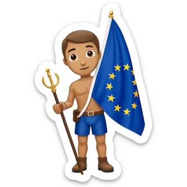 man with european union flag sticker