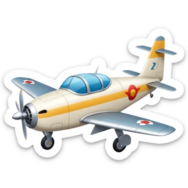 paloma blanca de la paz junto a un avión Bimotor sticker