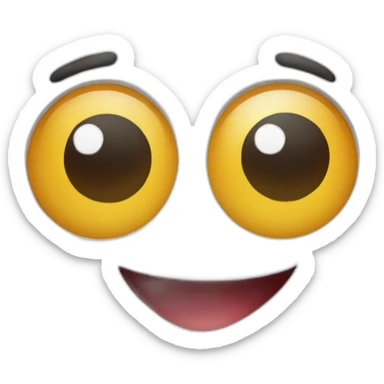 3d sphere with a cartoon playful skin texture with big childish eyes sticker