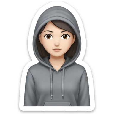 Sasha Gray in gray hoodie full height sticker