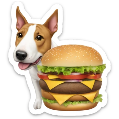 Bull terrier cheeseburger  sticker
