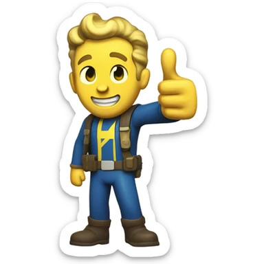 Fallout 4, Vault Boy with a thumbs up sticker