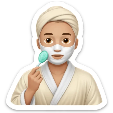 skincare routine man spa sticker