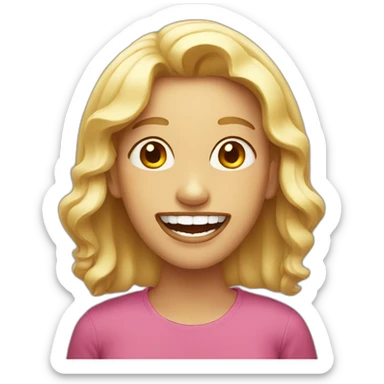 lady with crooked teeth sticker