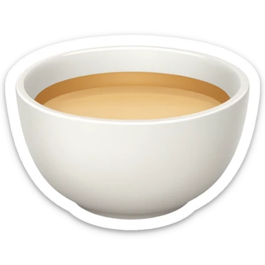 white bowl with simple flat white color inside, no gloss, simple, clear sticker