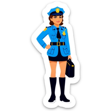 Police lady sticker