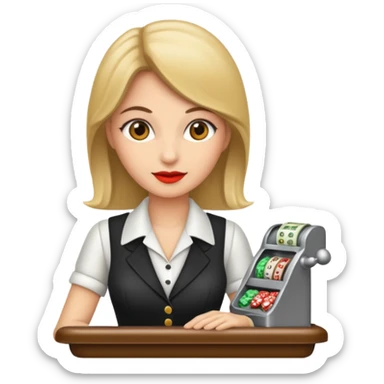 casino cashier woman sticker