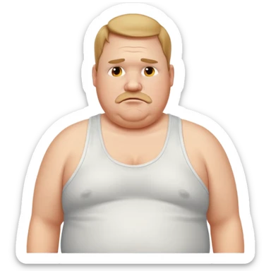 obese middle aged white man in wifebeater sticker
