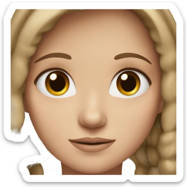 A white girl with brown hair and hazel eyes sticker