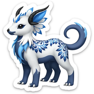 Floral Absol-Amaura-fusion-Fakemon-animal-creature  sticker