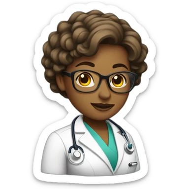 wavy doctor female sticker