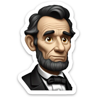 Abraham Lincoln with the emotion of surprise sticker