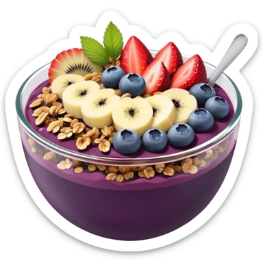 Açaí bowl with granola and fruit toppings  sticker