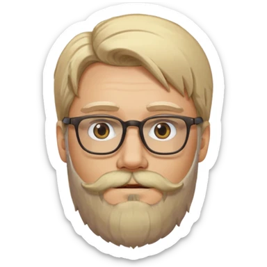 bearded long haired blonde man with eyeglasses sticker