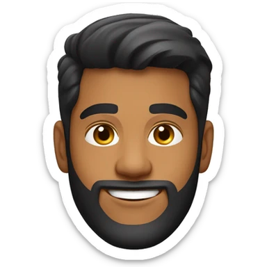 Young fratty college-aged guy with a warm light punjabi skin tone, thick cool dark hair with fade on the sides, neatly trimmed beard, and an oval-shaped face. sticker